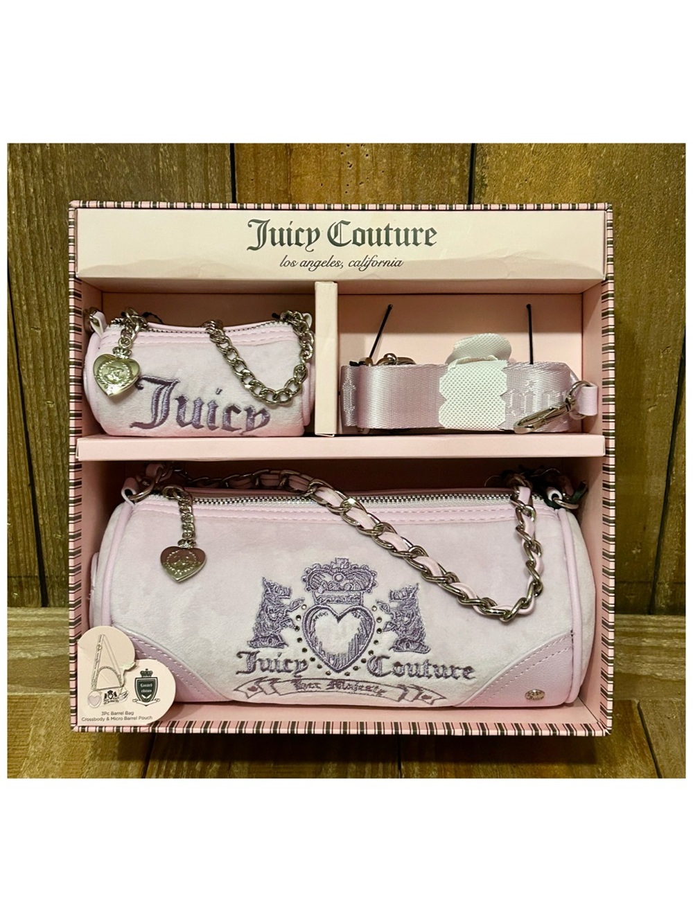 Juicy Couture Heritage 3-Piece Barrel Bag Boxed Gift Set.  NEW! - Picture 16 of 16